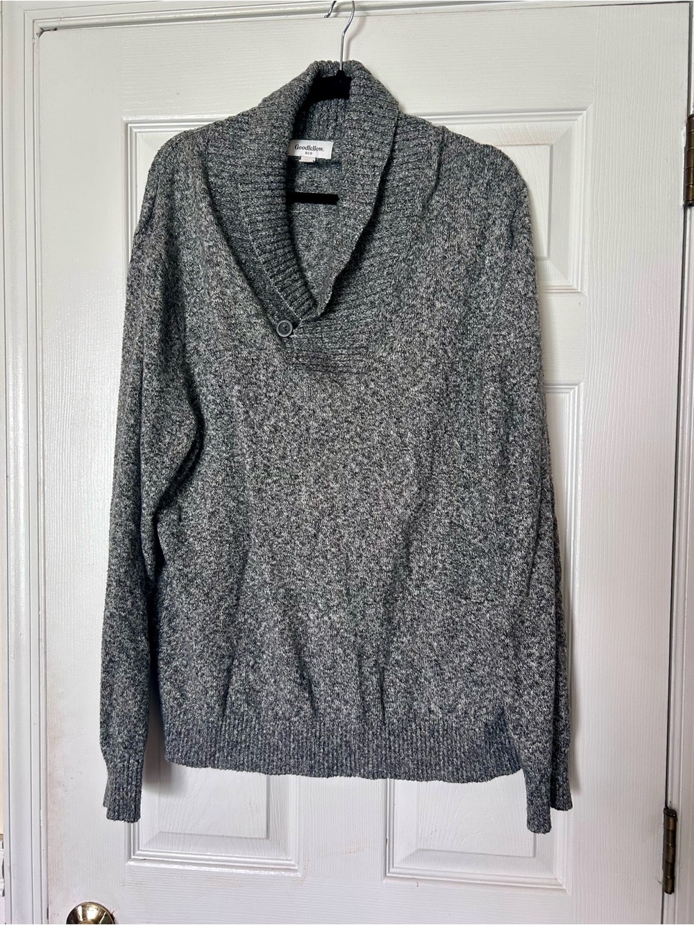 Goodfellow & Co Gray Marled Shawl-Collar Knit Sweater, Size XL